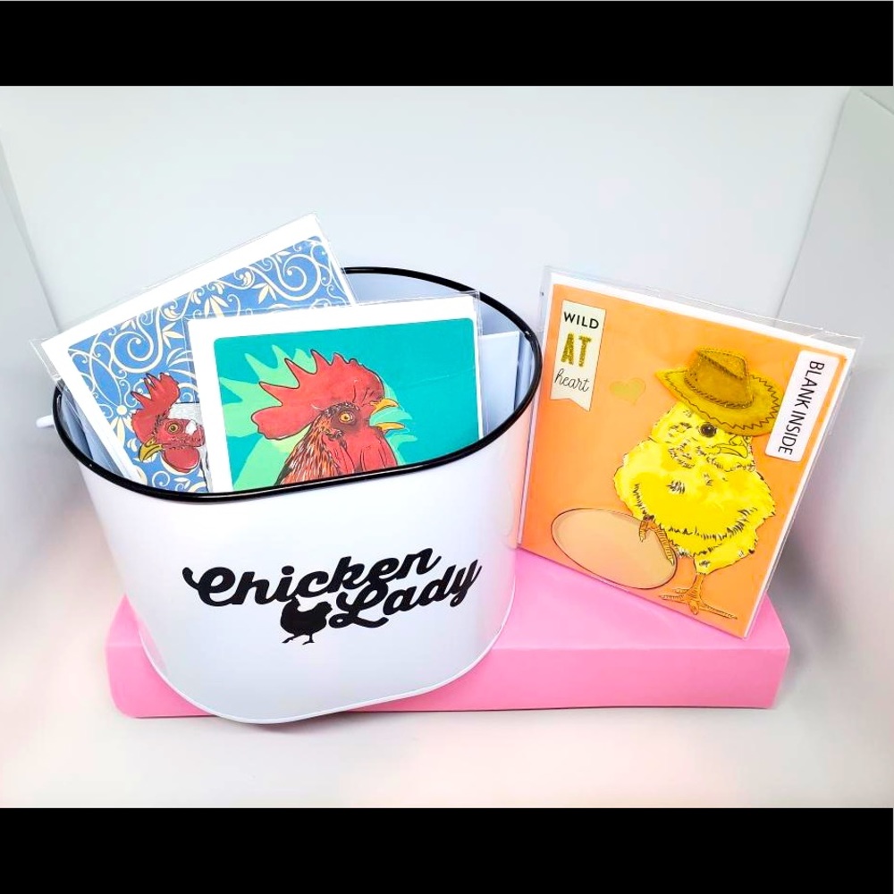Chicken Pail with Notecards